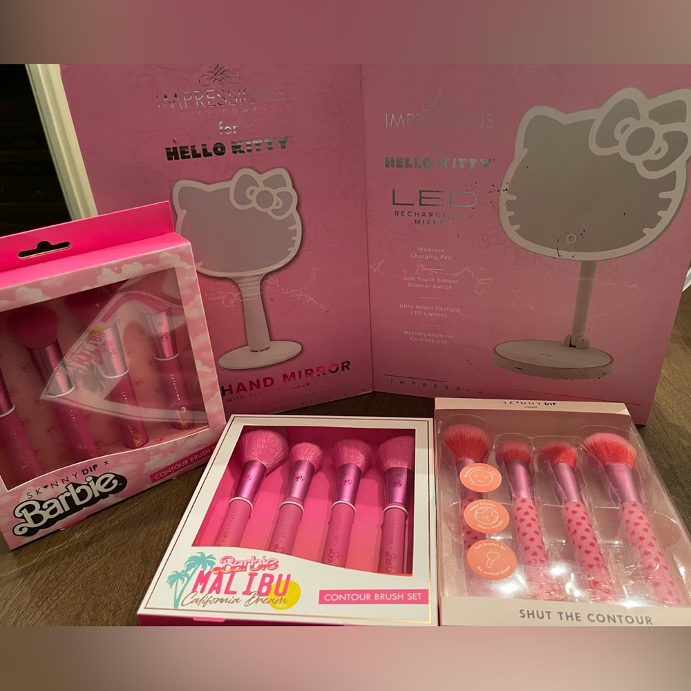 Barbie Brushes and Hello Kitty Mirror